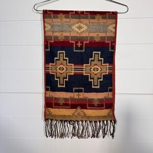 Southwestern Patterned in Red, Blue, and Tan unbranded Scarf 12 X 47